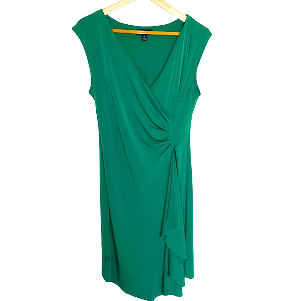 Valerie Bertinelli Green Sz 12 Faux Wrap Dress